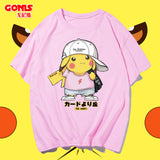 Men and Women Pokemon Pikachu T Shirt Y Pikachu Short Sleeve T-shirt for Men and Women