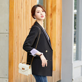 Women Autumn Uniform Designs Formal Style Office Lady Bussiness Attire Work Suit Casual Small Suit Top