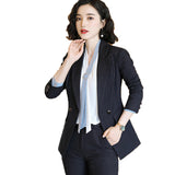 Women Autumn Uniform Designs Formal Style Office Lady Bussiness Attire Work Suit Striped Business Wear Suit
