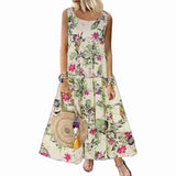 Emery Rose Dresses Retro Sleeveless round Neck Women's Dress