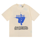 Rhude T Shirt Star Same Loose Fashion Large Size Personalized