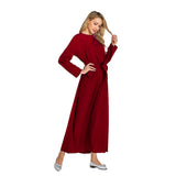 Muslim Women Stylish Kashibo Abaya Muslim Ladies Long Gown Islamic Clothing Jilbab Jalabiya Simple Plus Size Maxi Dress