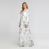 Muslim Women Stylish Kashibo Abaya Muslim Ladies Long Gown Islamic Clothing Jilbab Jalabiya Lace Fashion Long Sleeve Dress