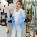 Women Autumn Uniform Designs Formal Style Office Lady Bussiness Attire Work Suit Gradient Color Suit