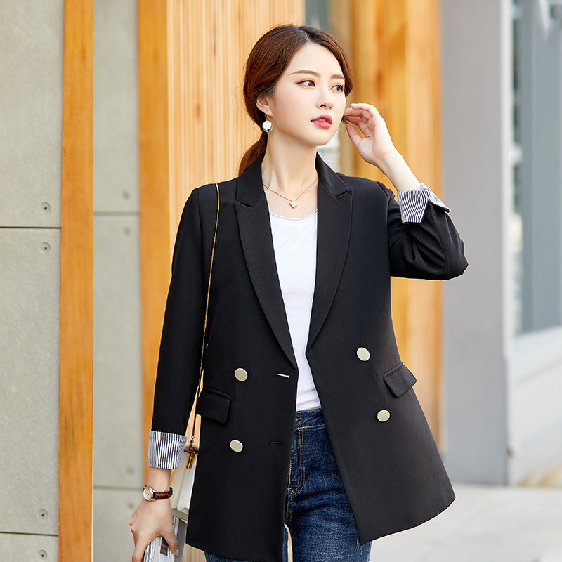 Women Autumn Uniform Designs Formal Style Office Lady Bussiness Attire Work Suit Casual Small Suit Top