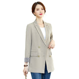 Women Autumn Uniform Designs Formal Style Office Lady Bussiness Attire Work Suit Casual Small Suit Top