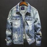 Paisley Denim Jacket Men's Coat Autumn Denim Top