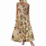 Emery Rose Dresses Retro Sleeveless round Neck Women's Dress