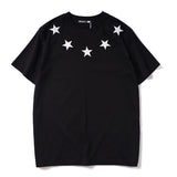 GVC T Shirt Flocking Five-Pointed Star Pure Cotton Loose T-shirt Men and Women