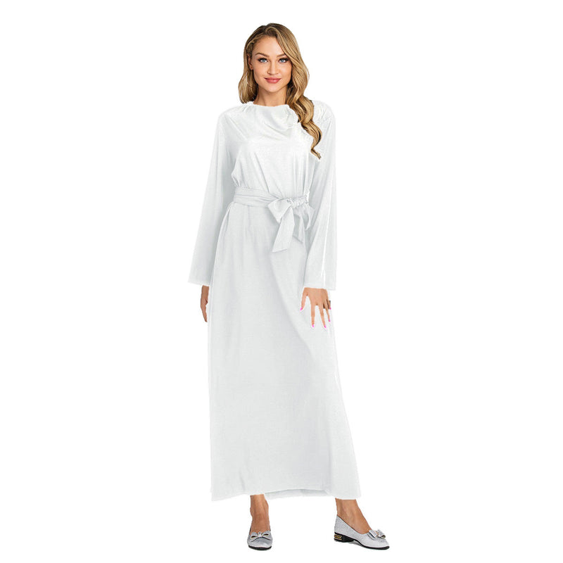 Muslim Women Stylish Kashibo Abaya Muslim Ladies Long Gown Islamic Clothing Jilbab Jalabiya Simple Plus Size Maxi Dress