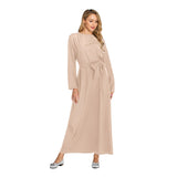 Muslim Women Stylish Kashibo Abaya Muslim Ladies Long Gown Islamic Clothing Jilbab Jalabiya Simple Plus Size Maxi Dress