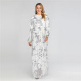 Muslim Women Stylish Kashibo Abaya Muslim Ladies Long Gown Islamic Clothing Jilbab Jalabiya Lace Fashion Long Sleeve Dress