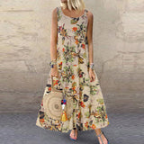 Emery Rose Dresses Retro Sleeveless round Neck Women's Dress