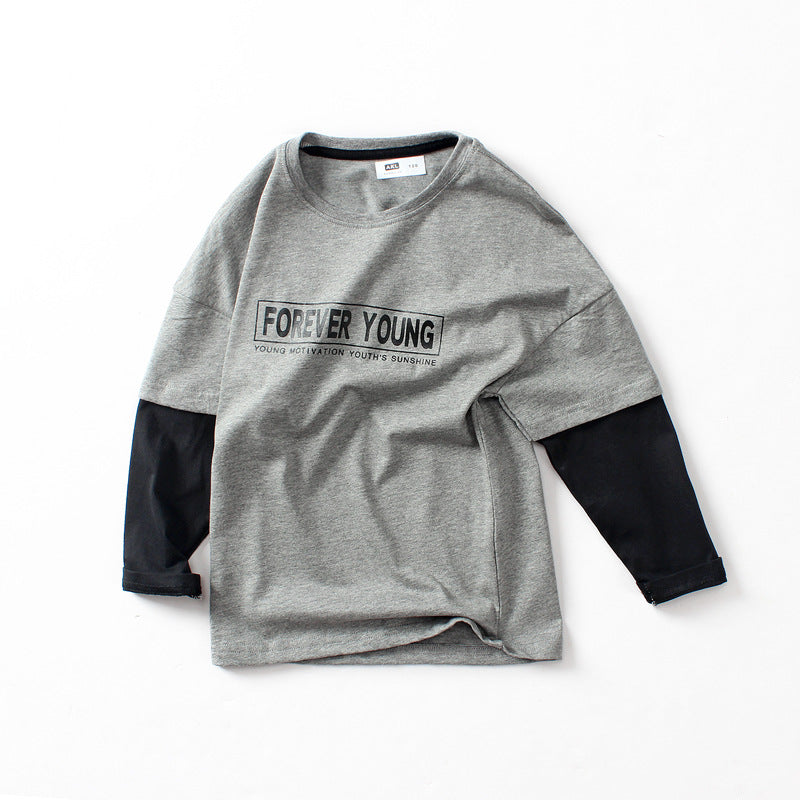 Spring Tops Babies' Long Sleeve T-shirt Contrast Color