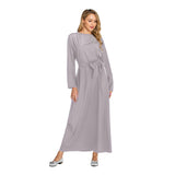 Muslim Women Stylish Kashibo Abaya Muslim Ladies Long Gown Islamic Clothing Jilbab Jalabiya Simple Plus Size Maxi Dress