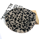 Leopard Fur Hat Elegant Retro Painter Cap