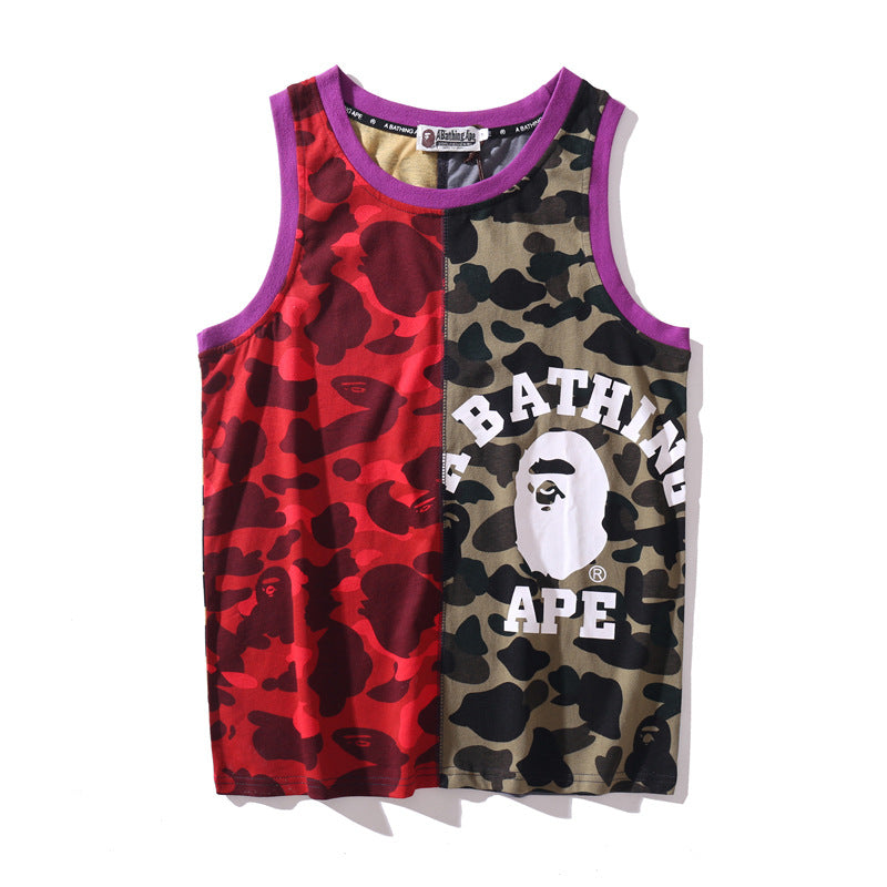 WGM Shirt Summer Casual Camouflage Printed Vest