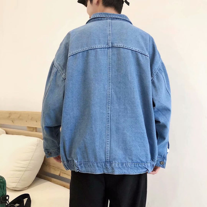Men Denim Jacket Denim Jacket Spring and Autumn Men's Loose Denim Clip