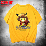 Men and Women Pokemon Pikachu T Shirt Pikachu Joint Name Luffy Chopper Short Sleeve T-shirt