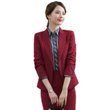 Women Autumn Uniform Designs Formal Style Office Lady Bussiness Attire Work Suit OL Work Clothes Work Clothes Two-Piece Set