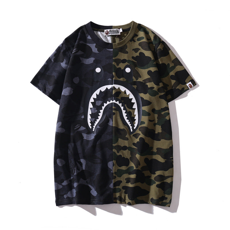 WGM Shirt Color Matching Printed T-shirt Men's Casual Camouflage Short Sleeve