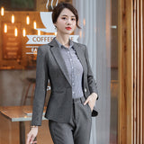 Womens Autumn Uniform Designs Formal Style Office Lady Bussiness Attire Work Suit