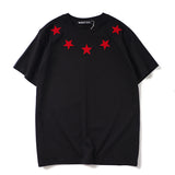 GVC T Shirt Flocking Five-Pointed Star Pure Cotton Loose T-shirt Men and Women