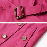 Fashion Lace-up Waist Long Trench Coat