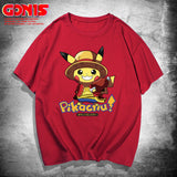 Men and Women Pokemon Pikachu T Shirt Pikachu Joint Name Luffy Chopper Short Sleeve T-shirt