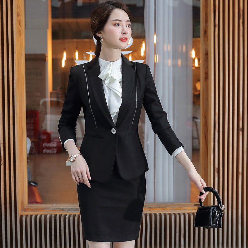 Womens Autumn Uniform Designs Formal Style Office Lady Bussiness Attire Work Suit