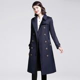 Fashion Lace-up Waist Long Trench Coat