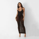 Maddy Euphoria Outfits Ruffled Slim-Fit Sexy Beach Skirt Women's Dress