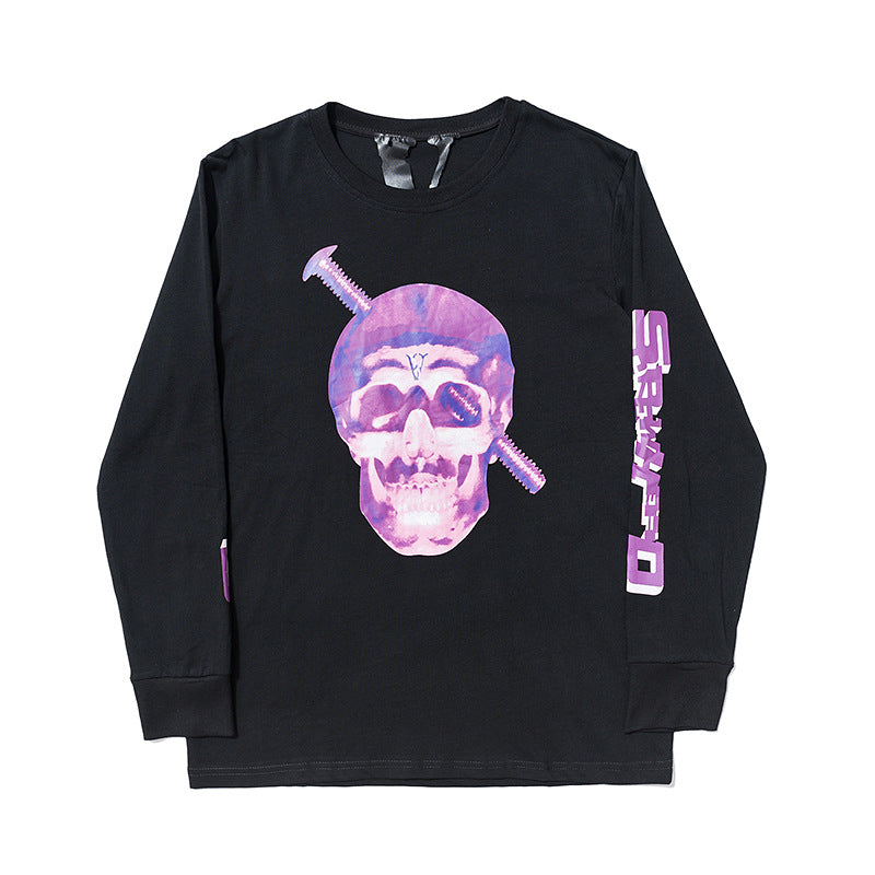 Skull Vlone Shirt Autumn Printing Pullover Long Sleeve Sweater Men