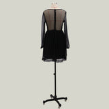 Women Lace Wedding Dress Mini Dress Women's Short Skirt V-neck Sexy Fashion Long Sleeve Dress