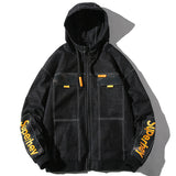 Denim Varsity Jacket Autumn | Hooded Casual Denim Jacket Letter Printed Men's Workwear Jacket