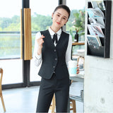 Women's Autumn Uniform Designs Formal Style Office Lady Bussiness Attire Work Suit Workwear Vest Ol Workwear