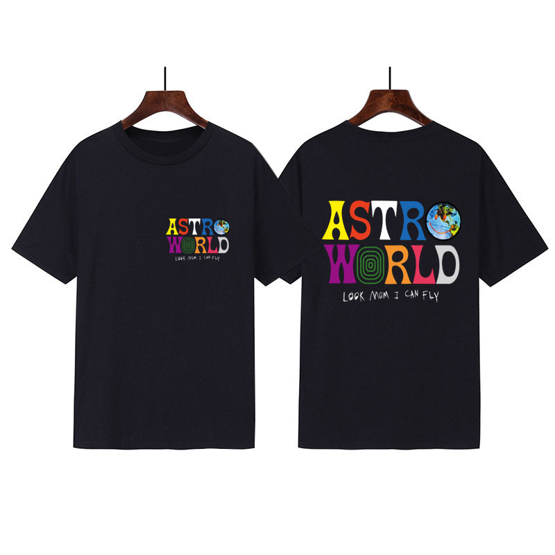 Travis Scott Astroworld Shirt Summer Men's T-shirt round Neck Short Sleeve