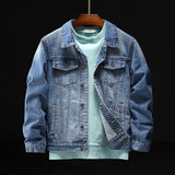 Denim Varsity Jacket Spring and Autumn Indian Embroidered Denim Jacket Men's Slim Fit Jacket Denim Coat