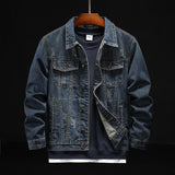 Denim Varsity Jacket Spring and Autumn Indian Embroidered Denim Jacket Men's Slim Fit Jacket Denim Coat