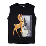 GVC Vest Deer And Beauty Pattern Cotton Loose Vest Men