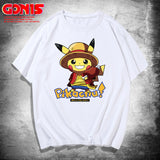 Men and Women Pokemon Pikachu T Shirt Pikachu Joint Name Luffy Chopper Short Sleeve T-shirt