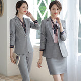 Womens Autumn Uniform Designs Formal Style Office Lady Bussiness Attire Work Suit