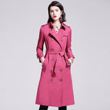Fashion Lace-up Waist Long Trench Coat