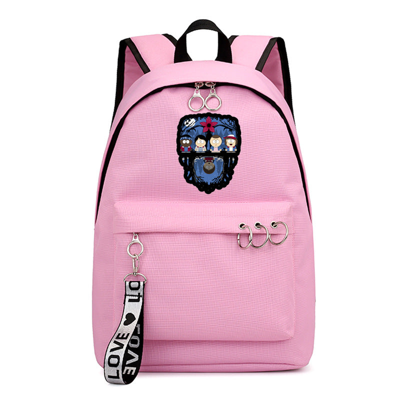 Stranger Things Backpack Printed Preppy Style Backpack Ribbon Bag Student Schoolbag Girl