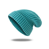 Toboggan Hat Knitted Woolen Cap Women's Autumn and Winter Beanie Hat