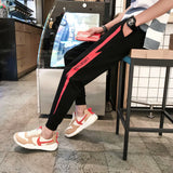 Men Pants Summer Slim Fit Trendy Casual Ankle-Tied Harem Sports Pants