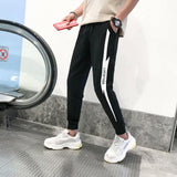 Men Pants Summer Slim Fit Trendy Casual Ankle-Tied Harem Sports Pants