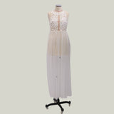 Women Lace Wedding Dress Women's round Neck Sexy Dress Fashion Evening Dress