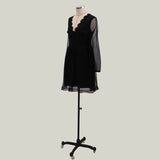 Women Lace Wedding Dress Mini Dress Women's Short Skirt V-neck Sexy Fashion Long Sleeve Dress
