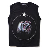 GVC Vest Baboon Pattern Cotton Loose-Fitting Sleeveless Shirt Men